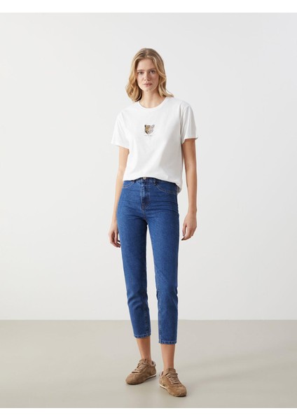 Lcw Vision Bisiklet Yaka Leopar Baskılı Kadın Tişört (S5) fiyatları