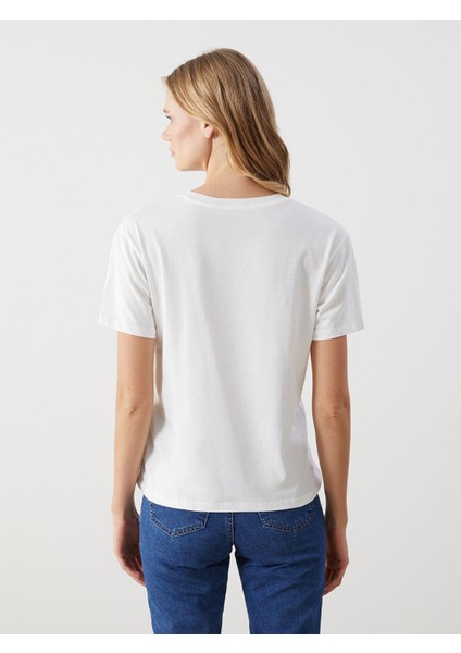 Lcw Vision Bisiklet Yaka Leopar Baskılı Kadın Tişört (S5) fırsatları