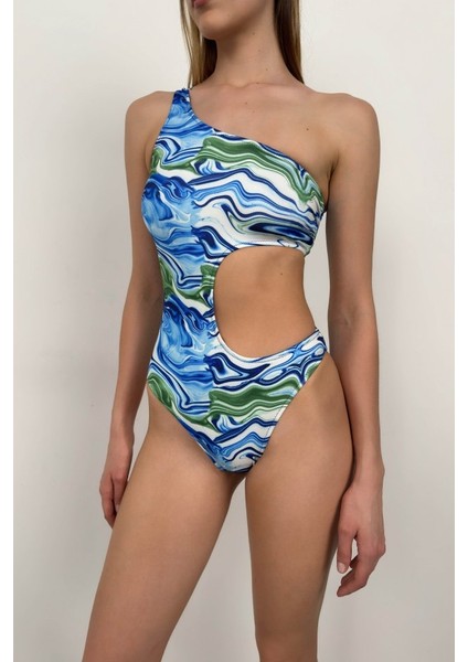 Tek Omuz Desenli Mayokini modelleri
