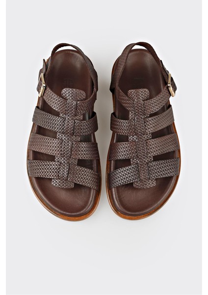 Kahve Deri Kadın Düz Sandalet fırsatları