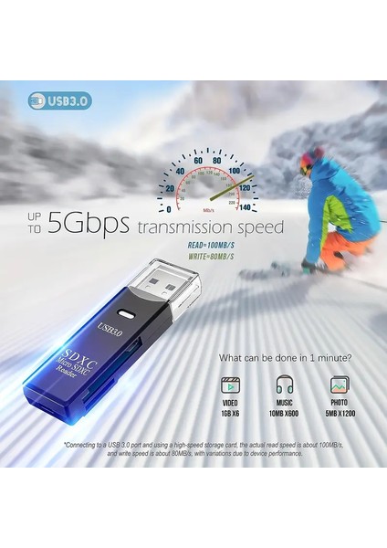 USB 3.0 Micro Sd/tf Çoklu Kart Okuyucu Adaptör - Siyah - Kamera Hafızasından Fotoğraf ve Veri Aktarma modelleri