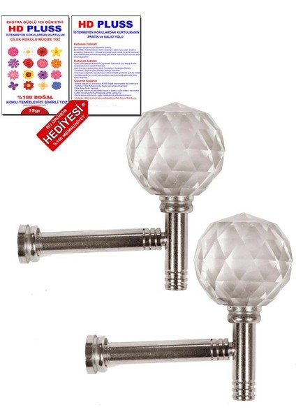 2 Adet Kristal Topuz Perde Kancası 4 cm Kesme Kristal Krom Renso Perde Bağlama Demiri +Hediyeli Satış fiyatları