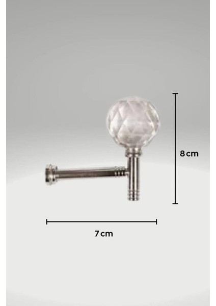 2 Adet Kristal Topuz Perde Kancası 4 cm Kesme Kristal Krom Renso Perde Bağlama Demiri +Hediyeli Satış indirimleri