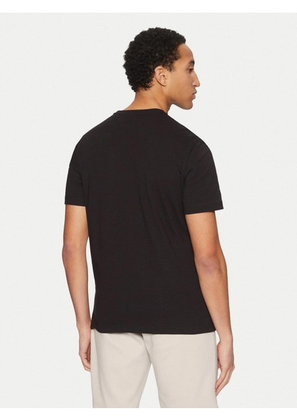 Erkek Kısa Kollu Pamuklu Bisiklet Yaka Yazı Detaylı Siyah T-Shirt K10K114163 fiyatları