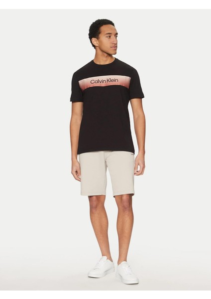 Erkek Kısa Kollu Pamuklu Bisiklet Yaka Yazı Detaylı Siyah T-Shirt K10K114163 modelleri