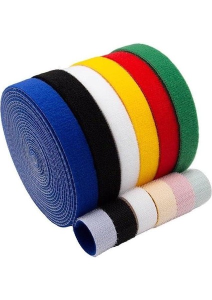 5 Metre x 1 cm Cırt Cırt Sabitleyici Bilgisayar Ev Kablo Tutucu Düzenleyici Toparlayıcı