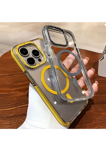 Apple iPhone 12/12 Pro Hava Yastığı Zırhlı Kaymaz Şeffaf Kılıf Magsafe Şarj Uyumlu