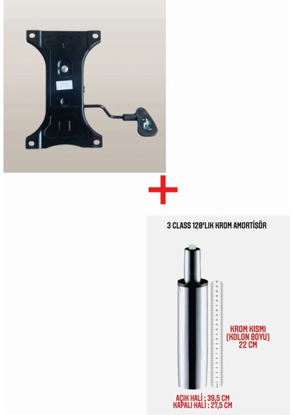 Tek Kollu Tilting MEKANİZMA+120'LİK Krom Amortisör