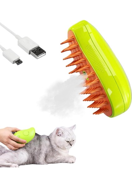 Buharlı Kedi Köpek Fırçası Şarjlı Soğuk Buhar Tüy Tarağı Tüy Toplama Tarama Fırça Tarak