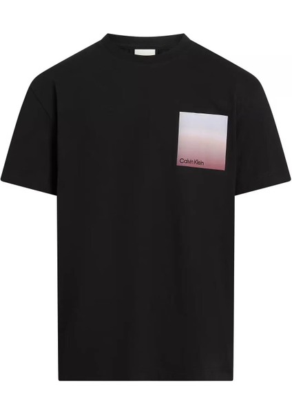 Erkek Sırt Bölüm Çizgi ve Yazı Desenli T-Shirt K10K114164-YAF modelleri