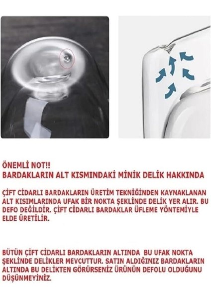 Borosilikat Çift Cidarlı Cam Kupa Bardak 250 ml fırsatları