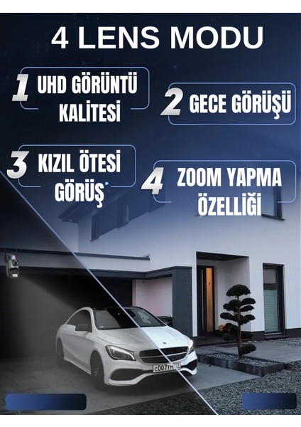 Wi-Fi Güvenlik Kamerası Çift Kameralı 360° Dönebilen Hareket Algılayıcı Gece Görüşlü Telefon Kontrollü Kamera indirimleri