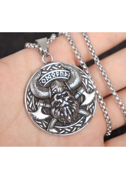 Çift Taraflı Kullanım Viking Kolye Iskandinav Mitolojisi Tanrı Odin Kolye / Viking Pusula Kolye