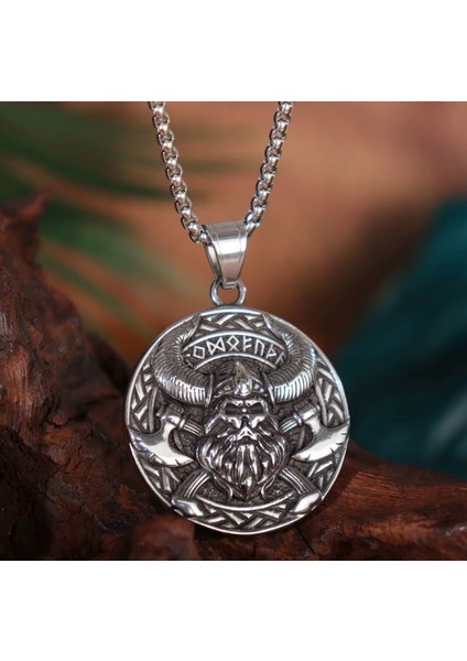 Çift Taraflı Kullanım Viking Kolye Iskandinav Mitolojisi Tanrı Odin Kolye / Viking Pusula Kolye