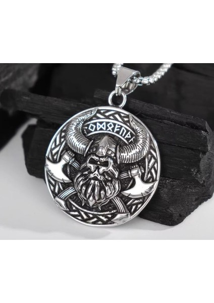 Çift Taraflı Kullanım Viking Kolye Iskandinav Mitolojisi Tanrı Odin Kolye / Viking Pusula Kolye