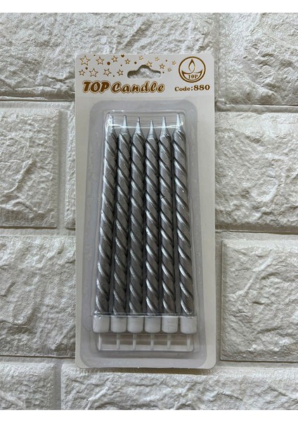 - 6 Adet Pasta Mumu Gümüş 13 cm Gnzrz
