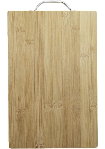 Metal Tutacaklı Lüx Bambu Kesme Tahtası 30 Cm*20 cm