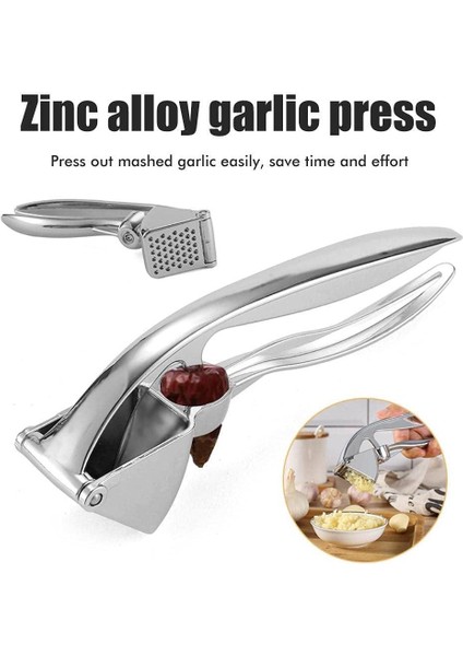 Ergonomik Saplı Sarımsak Ezici, Çekirdek Çıkarıcı, Paslanmaz Çelik