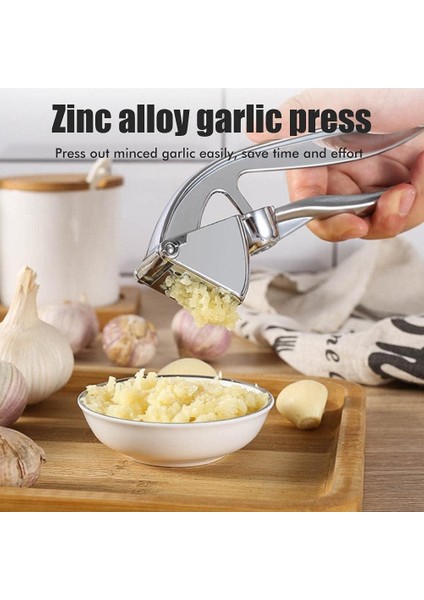 Ergonomik Saplı Sarımsak Ezici, Çekirdek Çıkarıcı, Paslanmaz Çelik