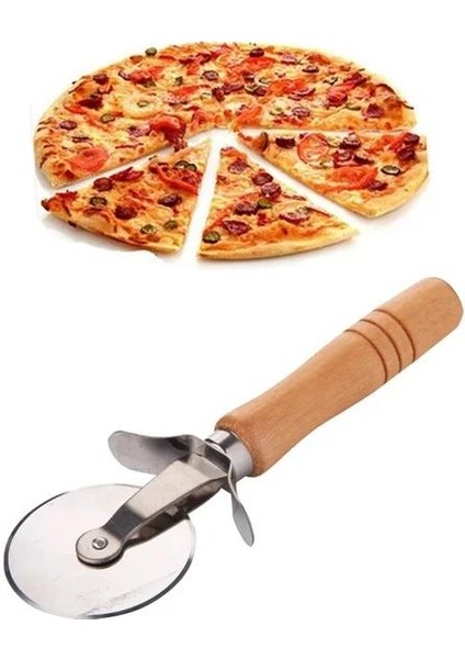 Bambu Saplı Pizza Hamur Kesici 17 cm Çelik Pizza Kesici fiyatları