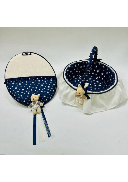 - Baby Shower 2 Adet Kapı Süsü Sepet Seti Lacivert Gnzrz