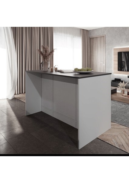 Rumba Mutfak Adası -5 Çekmeceli 2 Kapaklı Alt Modül- Çok Amaçlı Dolap 140 cm Tezgah Dahil