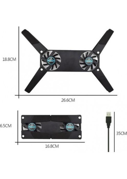 Portatif Katlanabilir Çift Fanlı Laptop Soğutucu Stand indirimleri