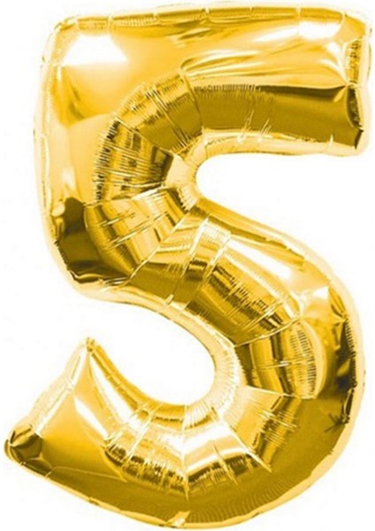 - 16 Inç 5 Rakamı Folyo Balon Gold 40 cm Gnzrz