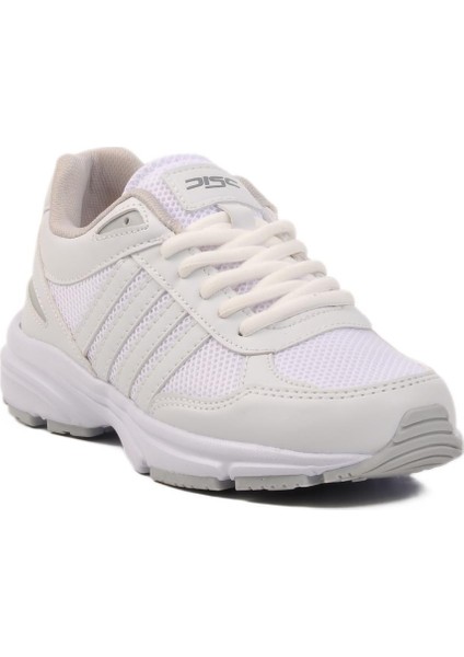 Buz Beyaz Fileli Hafif Unisex Spor Ayakkabı Disc G
