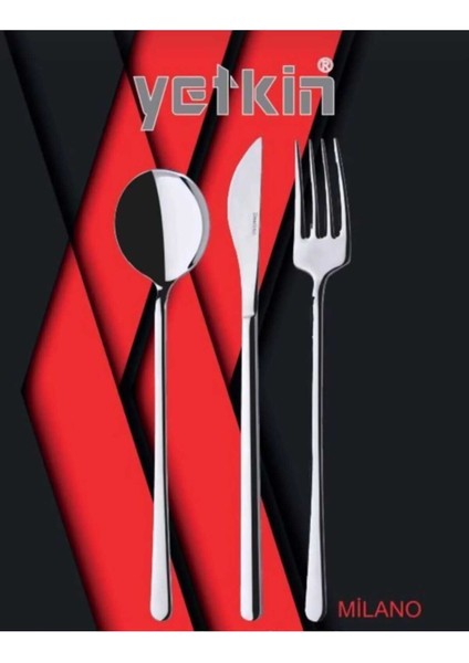 Yetkin Milano 6 Kişilik 18 Parça 18/10 Paslanmaz Çelik Çatal Kaşık Bıçak Takımı