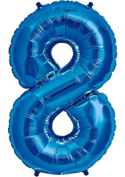 - 16 Inç 8 Rakamı Folyo Balon Mavi 40 cm Gnzrz