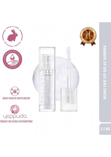 Bling Chu Lip Oil 03 Aurora - Besleyici ve Nemlendirici Renkli Dudak Yağı