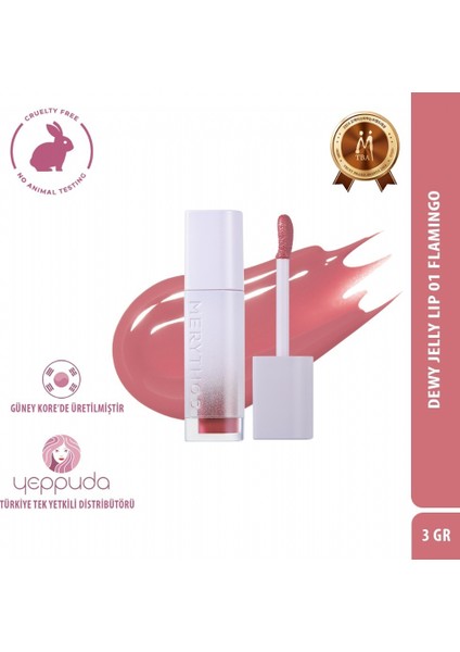 Dewy Jelly Lip 01 Flamingo - Parlak ve Nemli Görünüm Sağlayan Tint