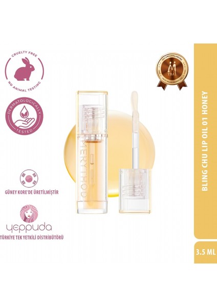 Bling Chu Lip Oil 01 Honey - Besleyici ve Nemlendirici Renkli Dudak Yağı