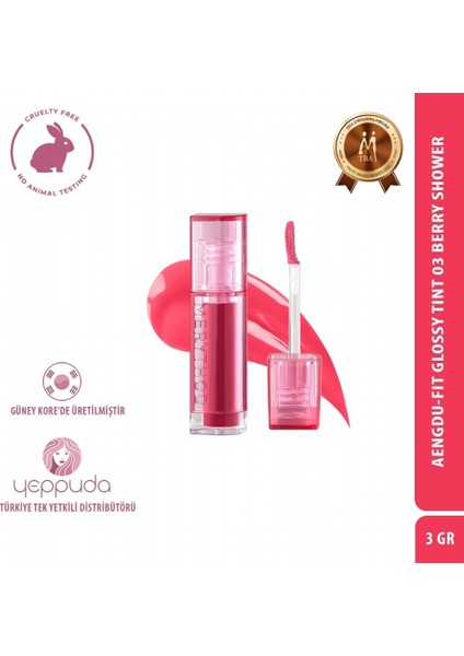 Aengdu-Fit Glossy Tint 03 Berry Shower - Yoğun Pigmentli Tint
