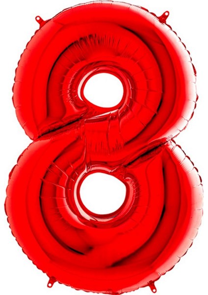 - 16 Inç 8 Rakamı Folyo Balon Kırmızı 40 cm Gnzrz