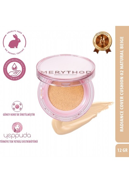 Radiance Cover Cushion 02 Natural Beige - Nemli ve Parlak Görümüm Sunan Fondöten SPF50+PA+++