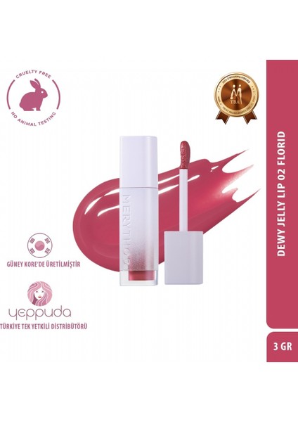 Dewy Jelly Lip 02 Florid - Parlak ve Nemli Görünüm Sağlayan Tint