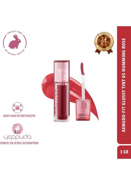Aengdu-Fit Glossy Tint 05 Humming Rose - Yoğun Pigmentli Tint