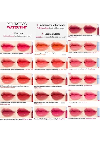 Reeltattoo Water Tint 02 Scarlet Coral - Gün Boyu Kalıcı Doğal Görünüm Sağlayan Tint