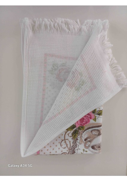 3 Lü Roseli Ince Pike Baskılı 50 x 75 Mutfak Havlusu