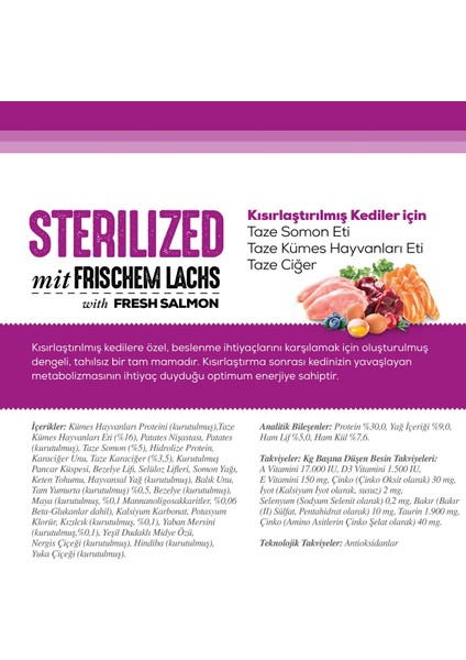 Adult Sterilised Kısırlaştırılmış Somonlu Yetişkin Kedi Maması 2 kg fırsatları