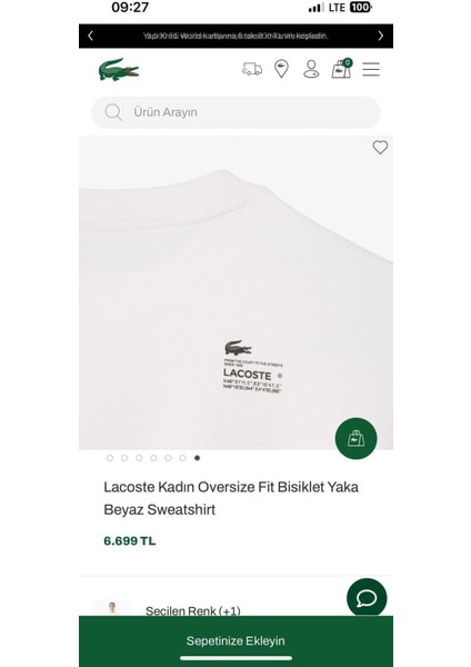 Lcst Oversize Beyaz Sweatshirt fırsatları