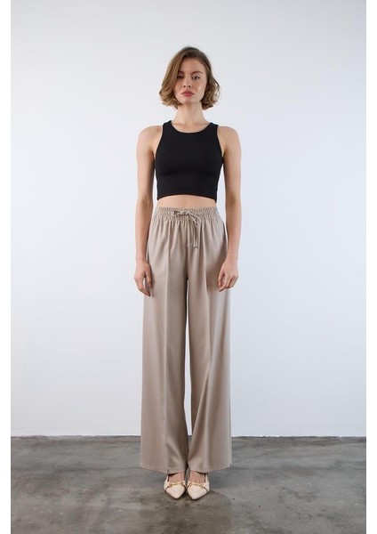 Poliviskon Pantolon Taş Rengi