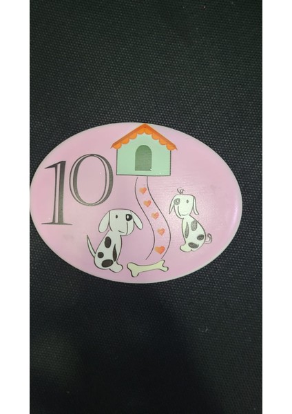 Ofis Hediyelik Oval Porselen On Numara Köpek Kemik Dekor 1 Adet