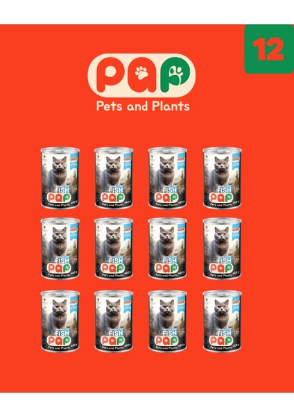Balık Yetişkin Kedi Konservesi 400 Gr.x 12 Adet