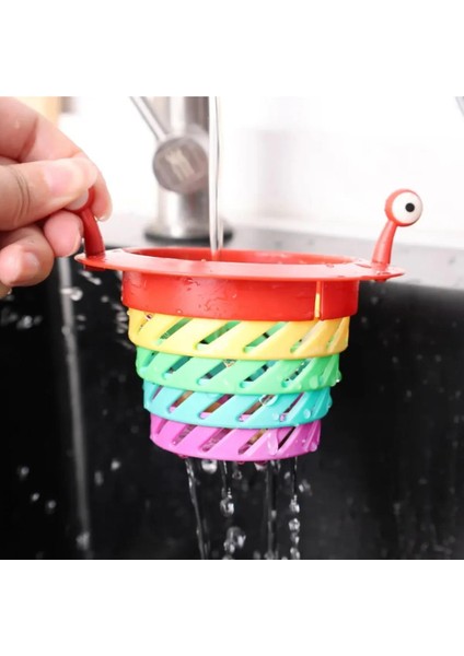 Lavabo Süzgeci Renkli 6 Kademeli Mutfak Gider Tıpası Lavabo Süzgeci