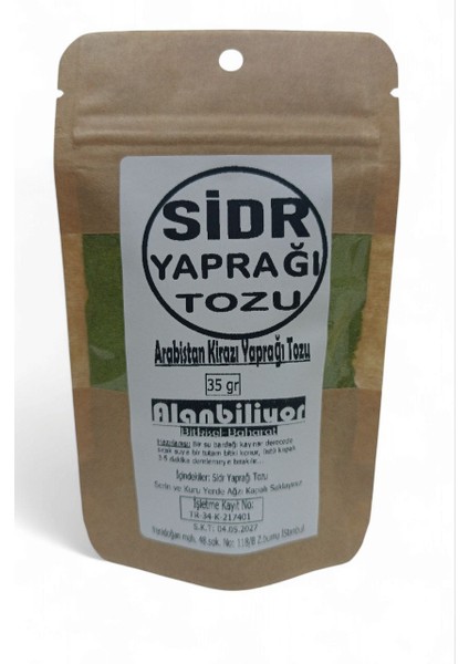 Sidre Sidr Tozu Sidir Yaprağı Tozu Arabistan Kirazı Yaprağı Tozu 35 gr