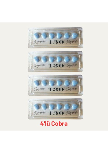 Kobra_hap 130MG 6'lı 4 Dizi (Paket) Performans Etkili Toplam 24 Tablet Cobra Hap 130 Mg COBRA130