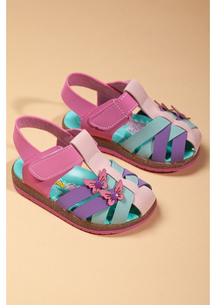 Şirin Bebe Kafes Kız Çocuk Mor Fuji Ilkadım Bebe Sandalet (19-25 Numara)